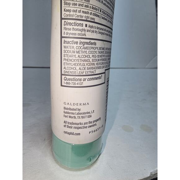 Cetaphil Gentle Clear, Clarifying Acne Cream Cleanser, 4.2 fl oz (124 ml) Sealed - Picture 4 of 6